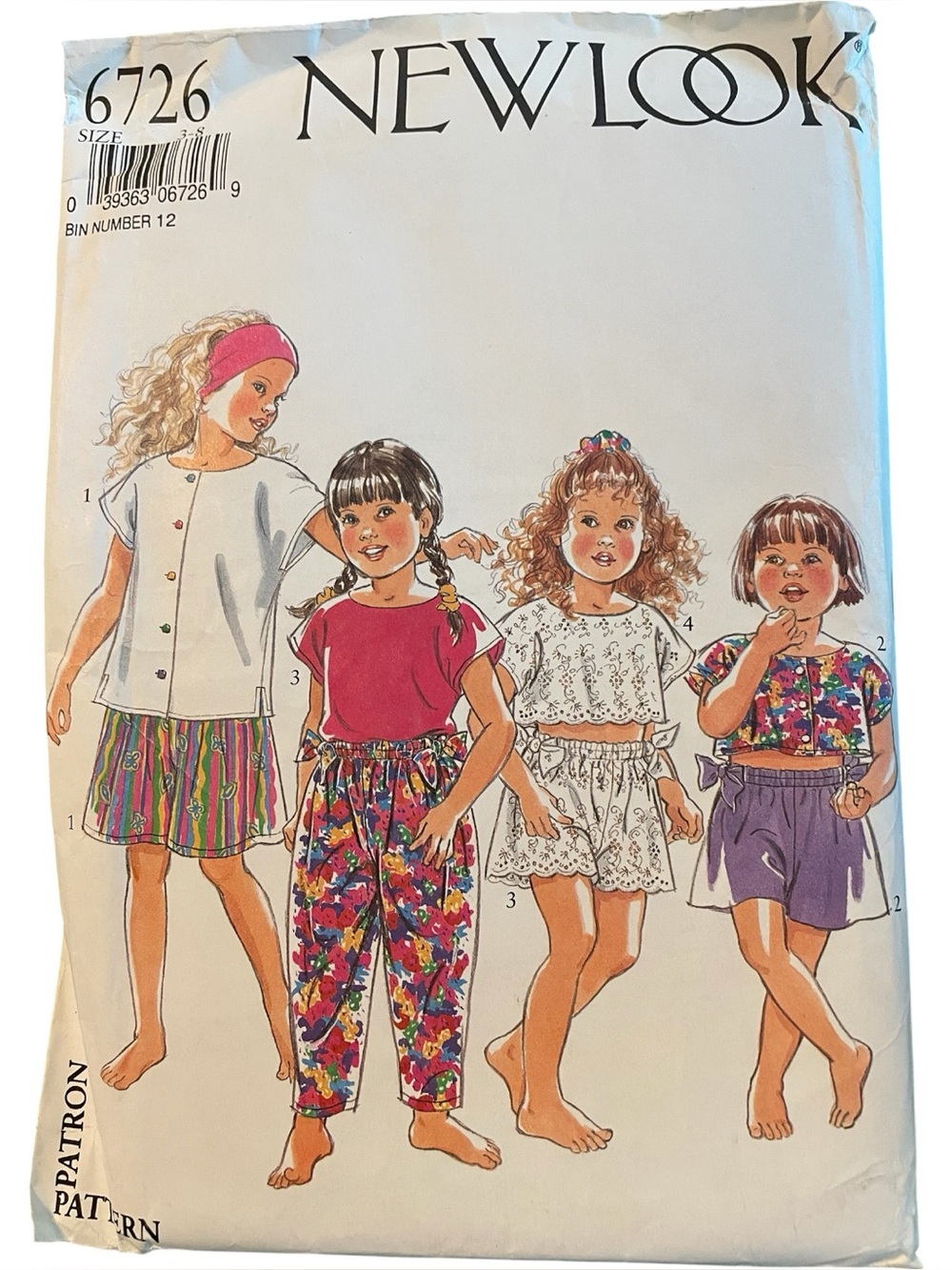 New Look Sewing Pattern for Girls Pants, Shorts & Tops SZ 3-8